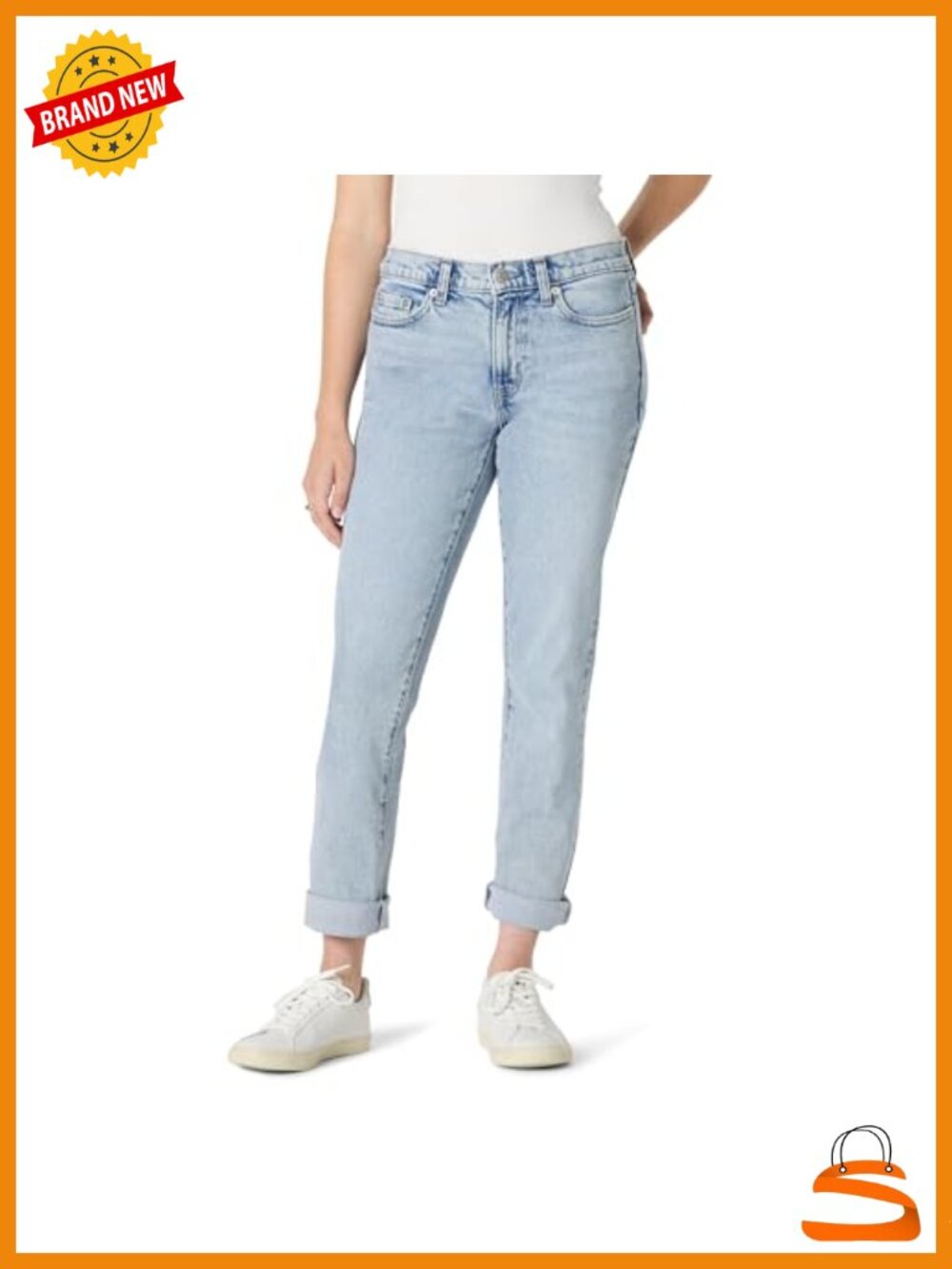Women's Low Stretch Mid-Rise Boyfriend Crop Jeans